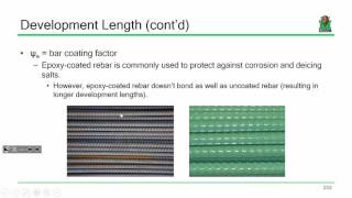 CE 413 Lecture 29 Development Length contd 20170405 [upl. by Salkcin]