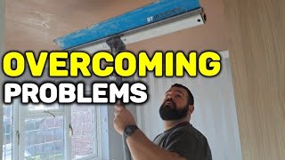 Plastering Over Artex Advanced 2 Ceiling at a time •overcoming problems [upl. by Elsbeth]