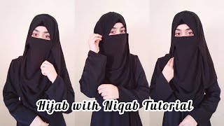 Hijab With Niqab Tutorial  Full Coverage Niqab Style  Hijab style  zainab [upl. by Ainoyek]