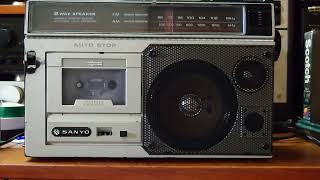 SANYO cassette tape mono rradio recorder 1979 Restaurat 2024 Restauration 2024 [upl. by Yentirb]