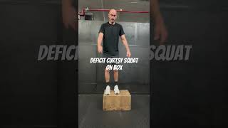 Deficit Curtsy Squat on Box [upl. by Einnol]