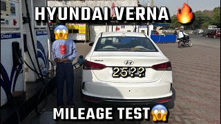 Hyundai verna mileage test 🔥  diesel verna ki mileage ki koi takkar nahhi 👍💪 [upl. by Bard]