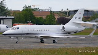 OEHMR  Dassault Falcon 2000LX  MHS Aviation  SaintEtienne Loire Airport EBULFMH [upl. by Hashim134]