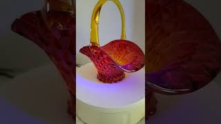 SOLD Amberina Glass Basket Quilted Red Yellow shorts amberina glassbasket [upl. by Vincentia]