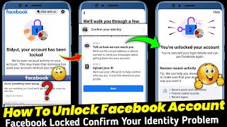 Facebook Account Locked Confirm Your Identity Problem  How To Unlock Facebook Account 2024 [upl. by Stearne]