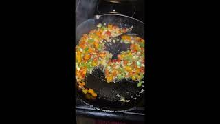 Making Pita Pizza with ground beef and vegetables [upl. by Tiernan]