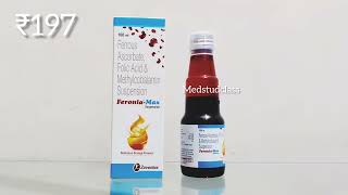 Feronia Max suspension ferrous ascorbate folic acid methylcobalamin आयरन टॉनिक [upl. by Nylinej556]