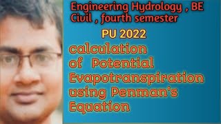 Engineering Hydrology Penmans Equation potential Evapotranspiration Daily Evapotranspiration [upl. by Bluhm]