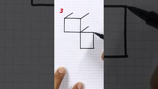 ✅ Dibujos en 3D 👉 Como Dibujar CUBOS en 3D para Principiantes shortvideo short shrots [upl. by Ttevy]