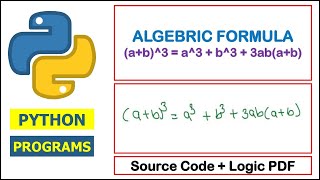 Python Program to Find algebra formulas ab3 a3  b3  3abab [upl. by Otrebilif]