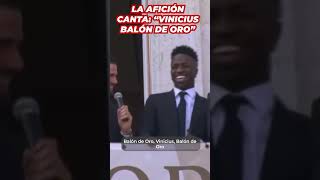 REACCIÓN VINICIUS al quotVINICIUS BALÓN DE OROquot de la AFICIÓN REAL MADRID  Fiesta cibeles [upl. by Martz655]