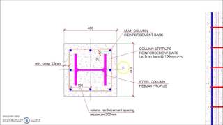 Reinforced Concrete Encased Steel Column Detail [upl. by Yttak]