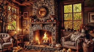 Immerse Yourself in Fall Ambiance Fireplace and Piano Music [upl. by Pope]