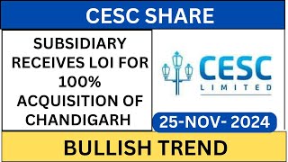 CESC SHARE BULLISH  CESC SHARE LATEST NEWS TODAY  CESC SHARE TARGET 🎯 [upl. by Lil]