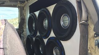 6 WALMART SUBS doing 155 dB HAIRTRICK 9000 WATTS BLOWN SUBWOOFER [upl. by Yralih]