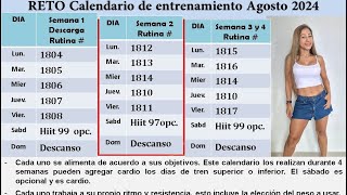 Calendario de entrenamiento Agosto 2024 [upl. by Kristo137]