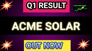 Acme solar Q2 Result 2025  Acme solar Result Today।Acme solar Latest News । Acme solar IPO। Acme ।। [upl. by Elkcim374]