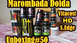 Unboxing 50 Vitacost  Supplementedge  HealthDesigns  Importando Suplementos [upl. by Lundell792]