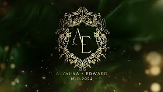 AampE Wedding Monogram Animation  Emerald Green  Gold [upl. by Heigho]