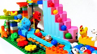 Marble run race ☆ Summary video Colorful block marble dinosaur！Compilation 30min long vidoe [upl. by Hayley]