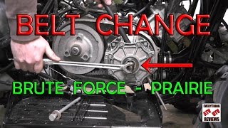 How to change Belt on Kawasaki BRUTE FORCE or PRAIRIE 360 650 700 750 [upl. by Ahsilem]