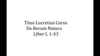 Lucrezio  De Rerum Natura I vv 143 quotInno a Venerequot Lettura metrica [upl. by Letnahs]