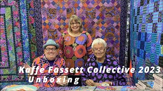 Kaffe Fassett Collective 2023 Unboxing and review FreeSpirit Fabrics Jaftex Corp Quilting Cottons [upl. by Dorreg]