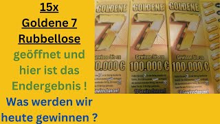 15x Goldene 7 Rubbellose geöffnet und wie viele Gewinne haben wir [upl. by Dever683]