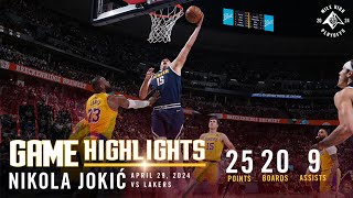 Nikola Jokić Full Game Five Highlights vs Lakers 🎥 [upl. by Urina]