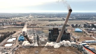 Elmer Smith Station Chimneys – Controlled Demolition Inc [upl. by Kahcztiy]