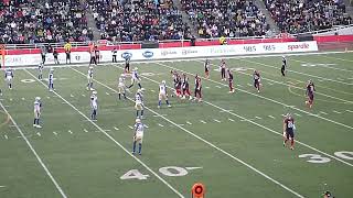 Montreal Alouettes Davis Alexander throws 27yard pass to Walter Fletcher vs Winnipeg Blue Bombers [upl. by Yarb]