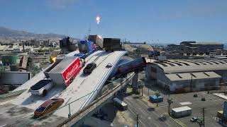 Epic Optimus Truck Stunt Jump in Grand Theft Auto V [upl. by Lai]