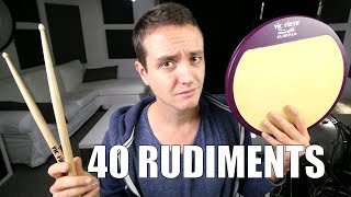 All 40 Rudiments  Daily Drum Lesson [upl. by Bik]