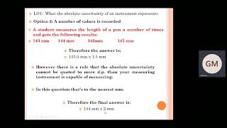 2 Absolute uncertainties CCEA GCE AS amp A2 Physics [upl. by Bartle]