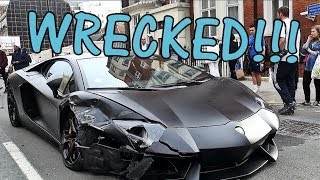 LAMBORGHINI AVENTADOR CRASHED Supercar Wreck in London [upl. by Lebasiram]