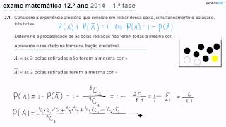 Probabilidades 12º ano Exame Nacional Matemática [upl. by Darrey630]