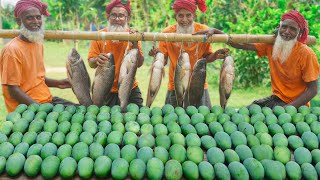 MANGO FISH CURRY  AAM amp RUI Fish Mixed Recipe  Food for Old Age Special People [upl. by Oynotna]