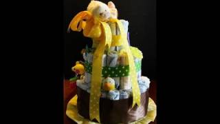 How to Make a Baby Diaper Cake for a Baby Shower Tutorial with CookingAndCrafting [upl. by Marcie]