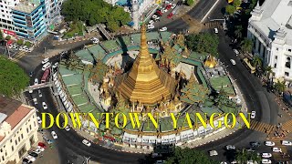 Crowded Downtown Yangon seen from the sky  Amazing 4K Drone [upl. by Daughtry341]