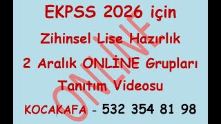 EKPSS 2026 için ZİHİNSEL LİSE ONLİNE EĞİTİM KURSLARIMIZ TANITIM VE SÜPRİZ VİDEOSU İZLEYİNİZ [upl. by Linetta]