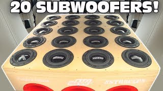 BIGGEST 65quot Subwoofer Setup EVER 20 SUNDOWN Subs w Sound System DEMO amp 2 12quot Ported Subwoofers [upl. by Arik]