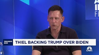 Peter Thiel backs Donald Trump over Joe Biden [upl. by Ahsekram273]