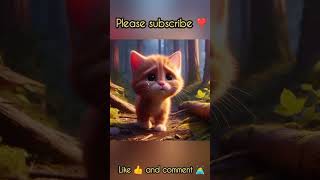 kitten🐈 Sad ai cat story 😭 kitten lost parents in jungle attack 🙀 cute sad cat shortvideo [upl. by Asquith968]