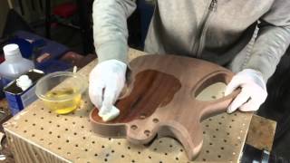 Hand Rubbed Guitar Finish Part 2 Filling the Grain [upl. by Jaban]