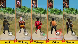 ALOK VS WUKONG VS TATSUYA VS ORION VS SANTINO SECRET ABILITY TEST  GARENA FREE FIRE [upl. by Birchard799]