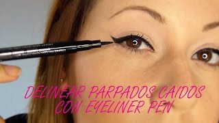 COMO DELINEAR OJOS PEQUEÑOS CON PARPADOS CAIDOS FACIL  INMAZEN [upl. by Eibrad510]