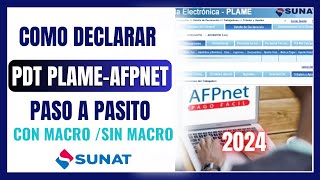 🟠 Como declarar el PDT PLAME y AFP NET 2024  Tutorial paso a paso SUNAT desde cero [upl. by Ytinirt]