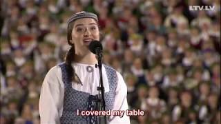 Latvian Song Festival 2018  quotDievainesquot Time of the Spirits ENGLISH subtitlestranslationENG SUB [upl. by Ybloc]