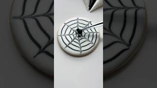 Spiderweb cookie🕷️ recipes and supplies linked in my bio cookiedecorating oddlysatisfying asmr [upl. by Kizzee]