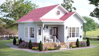 Beautifully Small House Design 7x8 Meters 23x26 Ft 1 Bedroom  Tiny Modern House Full Tour [upl. by Yregerg602]